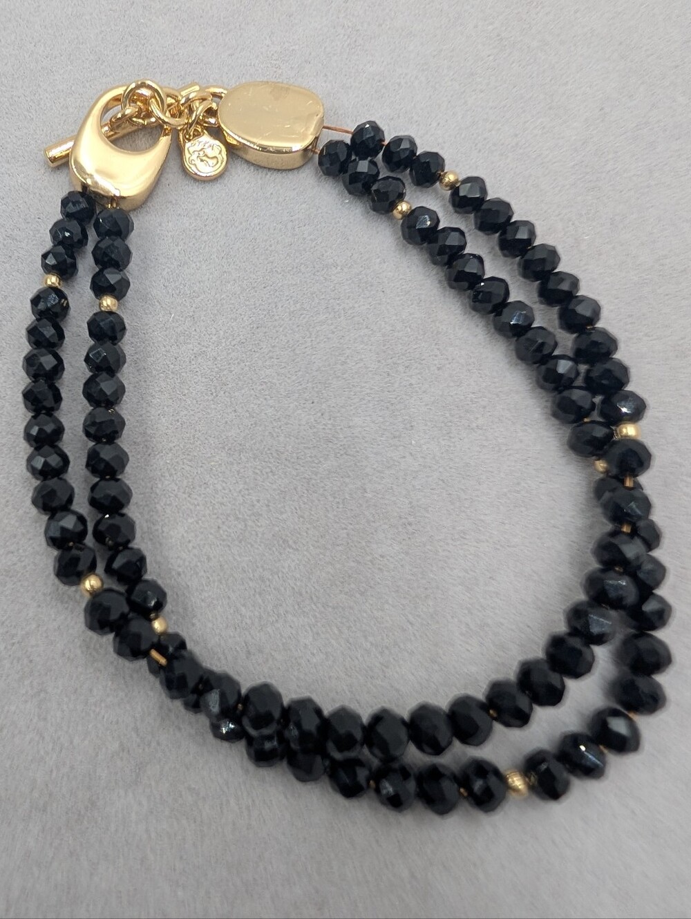 Spartina 449 Black Crystal Double Strand Toggle Bracelet | M261